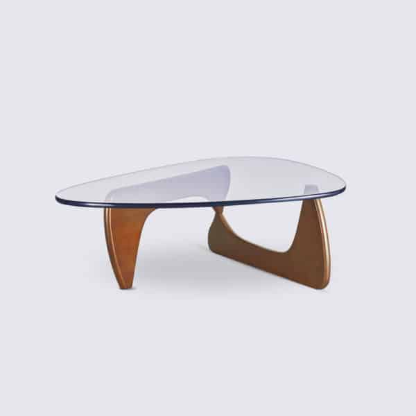 copie table basse design luxe noguchi en bois de noyer verre design moderne salon luxe replica isamu noguchi