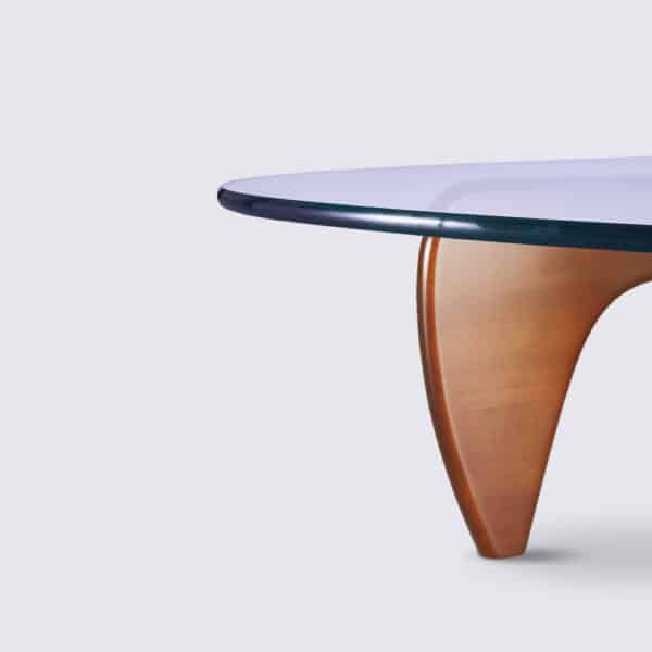 copie table basse bois noguchi en bois de noyer verre design moderne salon luxe replica isamu noguchi