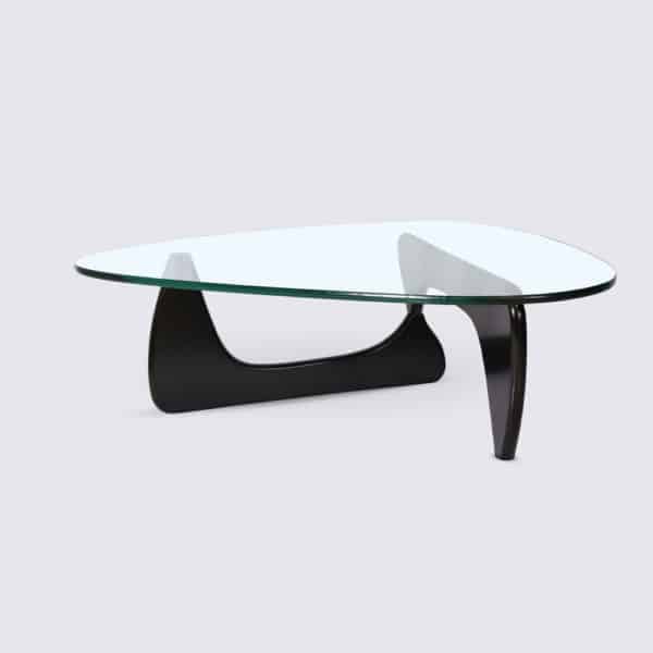 copie table basse bois noir en verre design moderne salon luxe design replica isamu noguchi