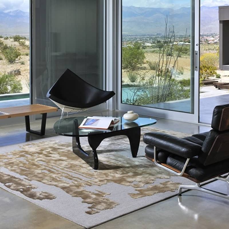 copie table basse luxe design bois noir en verre design moderne salon replica noguchi