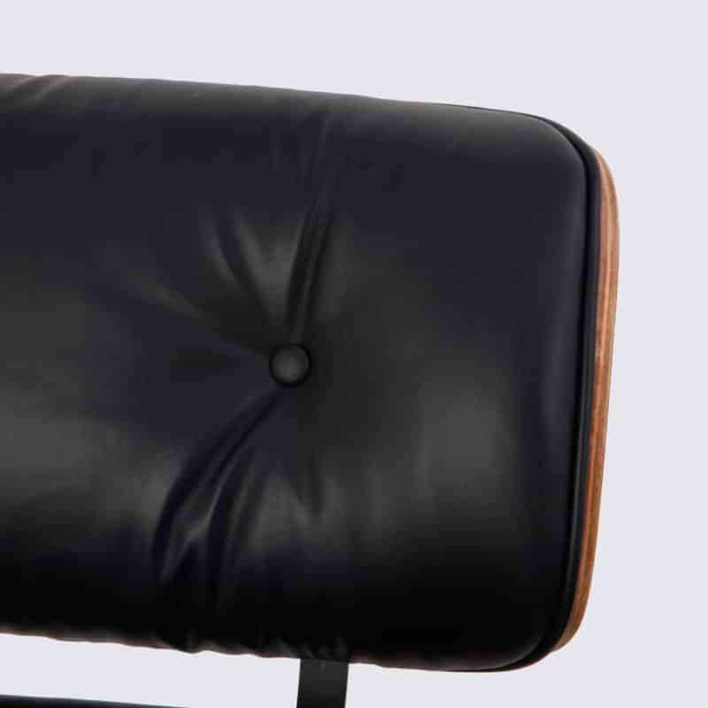 replica fauteuil lounge eames copie lounge chair design et ottoman eams en cuir aniline noir et bois de palissandre