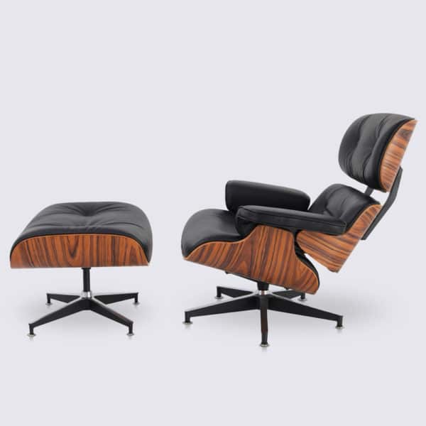 replica fauteuil lounge eams copie lounge chair et ottoman eames en cuir aniline noir et bois de palissandre