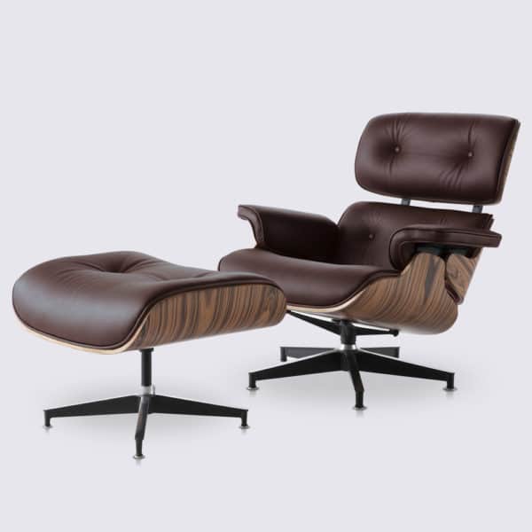 replica fauteuil lounge eames salon copie fauteuil lounge eams et ottoman eames en cuir marron et bois de palissandre