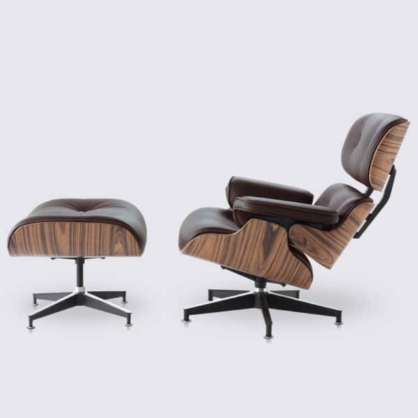 replica fauteuil lounge eames salon copie fauteuil lounge chair et ottoman eames en cuir marron chocolat et bois de palissandre