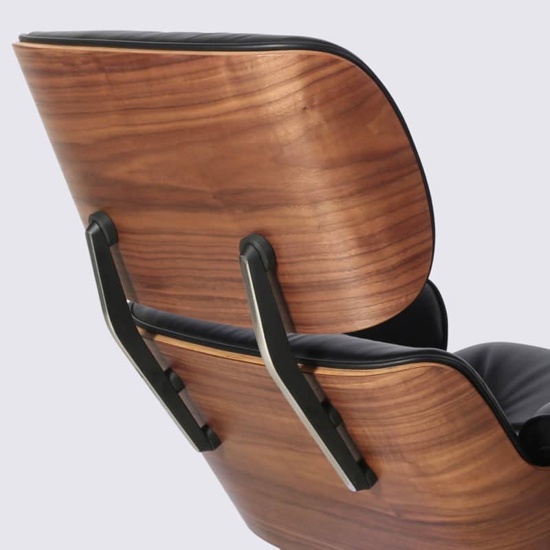 meilleure copie fauteuil lounge eames replica lounge chair et ottoman eams en cuir noir et bois de noyer 7 plis