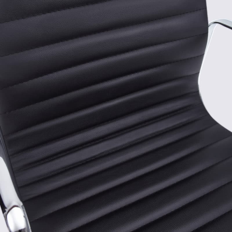 copie chaise de bureau ergonomique confortable design cuir noir alu noir replica chaise ea117 eames a roulette