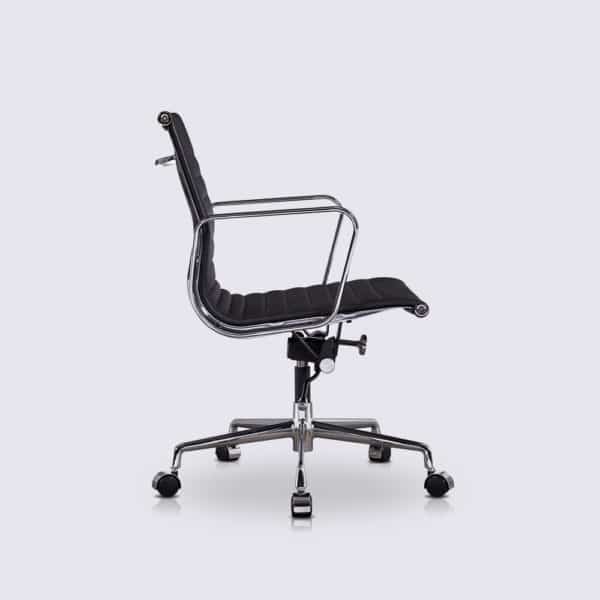 copie chaise de bureau ergonomique confortable design cuir noir alu noir replica chaise ea117 eames a roulette
