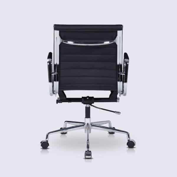 copie chaise de bureau a roulette eams ergonomique confortable design cuir noir alu noir replica chaise ea117 eames