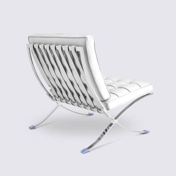 fauteuil barcelona réplique cuir blanc ottoman repose pieds pouf copie chaise barcelona knoll fauteuil design