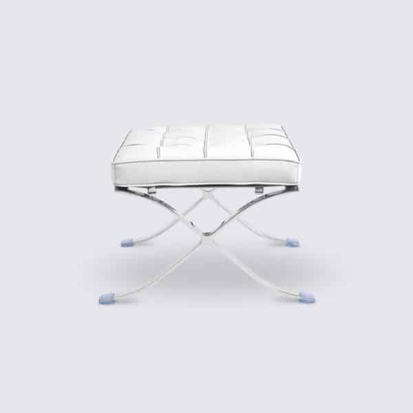 ottoman barcelona réplique cuir blanc repose pieds pouf copie chaise barcelona knoll fauteuil design salon