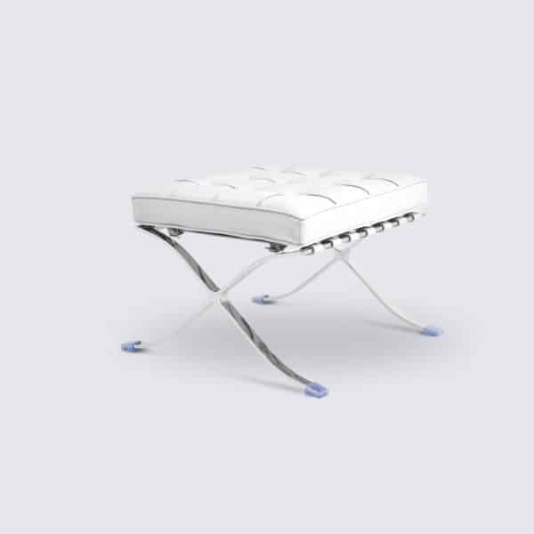 repose pieds barcelona réplique cuir blanc ottoman pouf copie chaise barcelona knoll fauteuil design salon