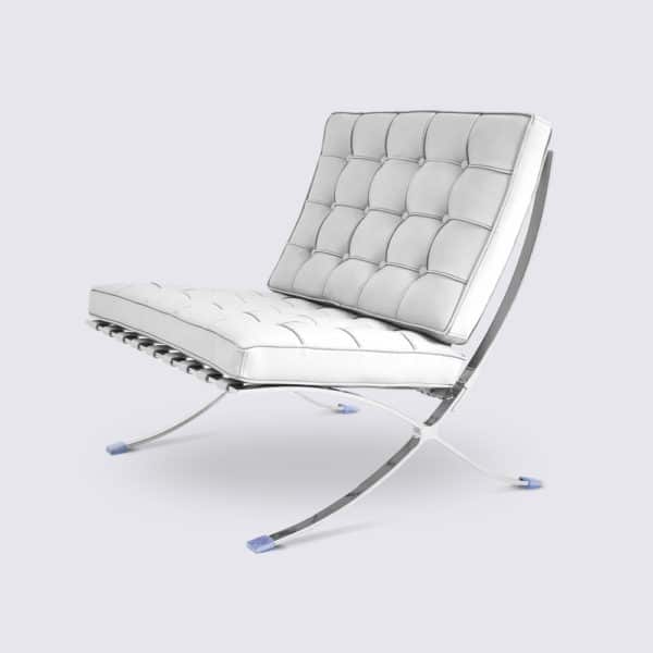 fauteuil barcelona réplique cuir blanc ottoman repose pieds pouf copie chaise barcelona knoll replica fauteuil lounge design salon