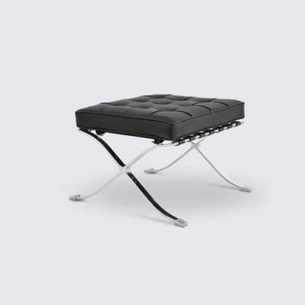 fauteuil barcelona réplique cuir noir repose pieds pouf copie chaise barcelona knoll fauteuil salon design