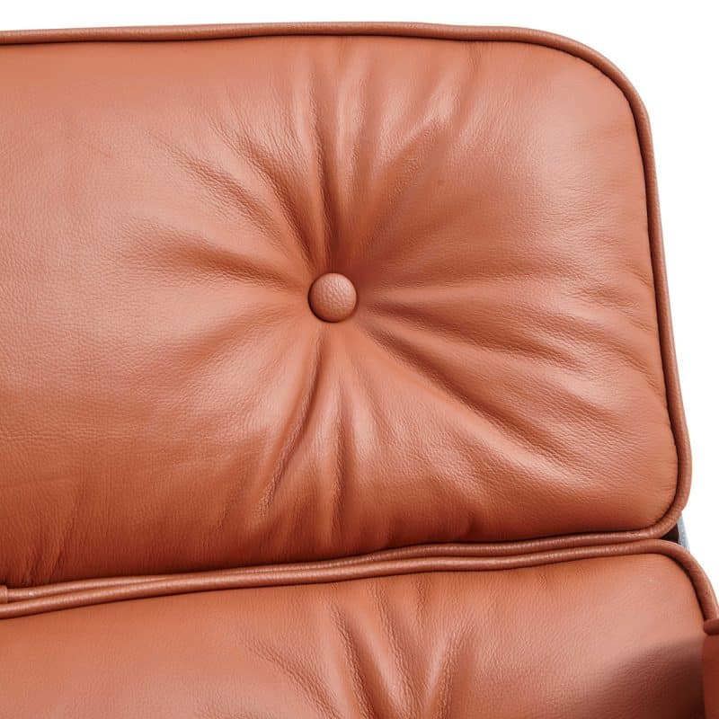 chaise de bureau confortable ergonomique en cuir cognac camel replica eames lobby ES104