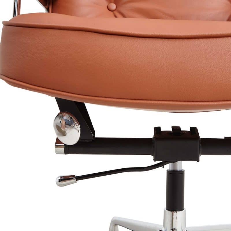 chaise de bureau confort confortable ergonomique en cuir cognac camel copie fauteuil eames lobby ES104