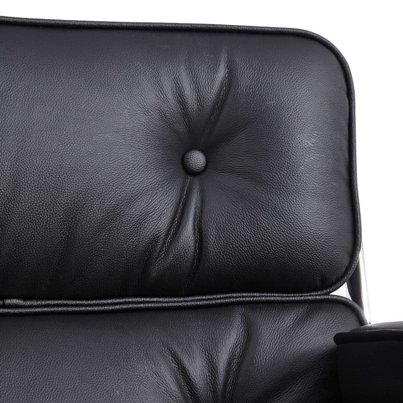 chaise de bureau confortable ergonomique design en cuir noir copie eames lobby ES104