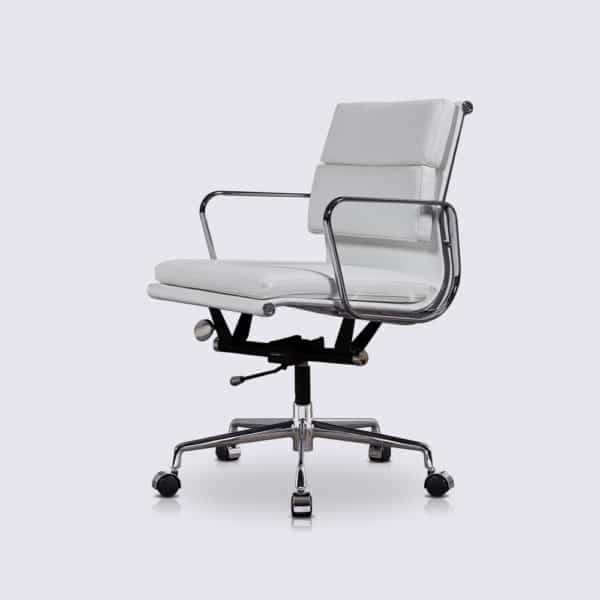 copie chaise de bureau eames ergonomique confortable design cuir blanc copie chaise de bureau soft pad ea217 a roulette