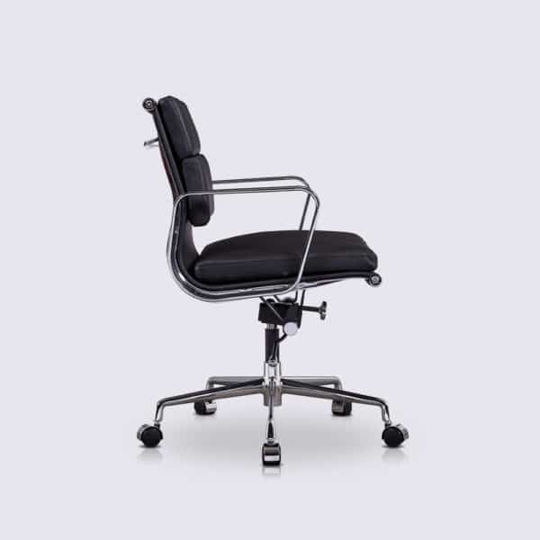 chaise de bureau eames ergonomique confortable design cuir noir replica chaise de bureau copie soft pad ea217 a roulette 1