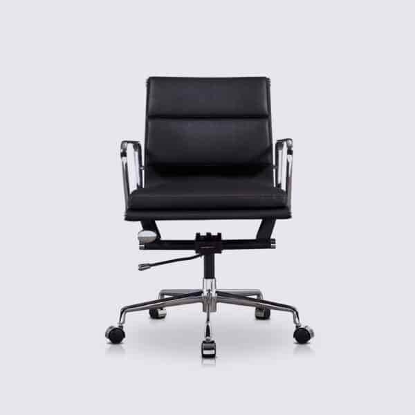 chaise de bureau ergonomique confortable design cuir noir copie chaise de bureau eames soft pad ea217 a roulette