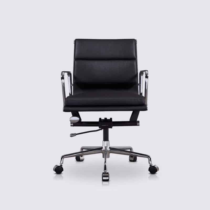 chaise de bureau ergonomique confortable design cuir noir copie chaise de bureau eames soft pad ea217 a roulette
