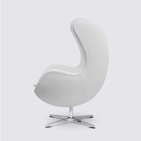 fauteuil egg sur pied design moderne pivotant oeuf cuir blanc italien replica fauteuil arne jacobsen egg chair