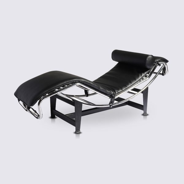 imitation chaise longue le corbusier lc4 fauteuil cuir noir design