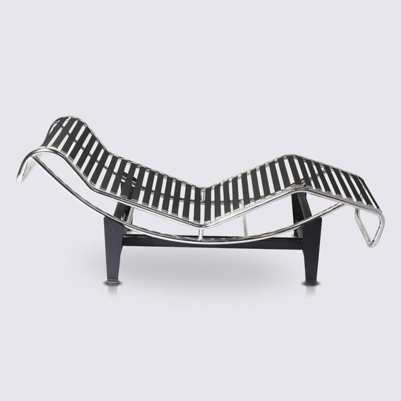 structure copie chaise longue le corbusier lc4 fauteuil cuir noir design