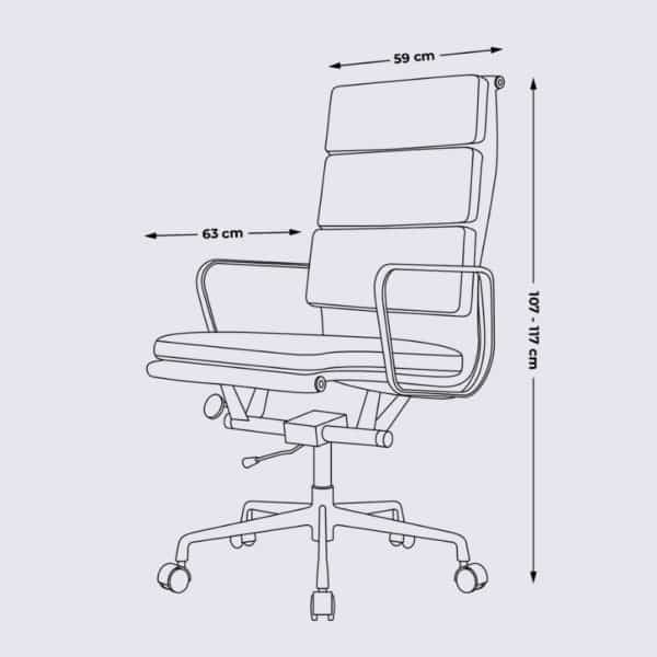 chaise de bureau ergonomique dossier haut design cuir noir replica chaise de bureau eames soft pad ea219 a roulette