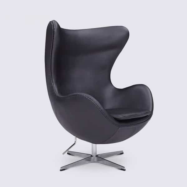 egg fauteuil pivotant fauteuil egg design cuir desig noir arne jacobsen copie réplique original 4