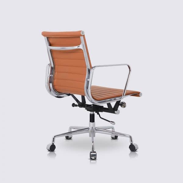 chaise de bureau cuir cognac design confortable replica chaise eames ea117 hauteur ajustable