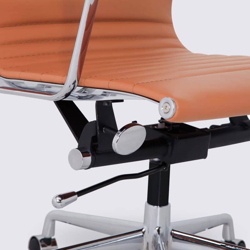 chaise de bureau cuir cognac design confortable ajustable replica chaise eames ea117 avec roulette