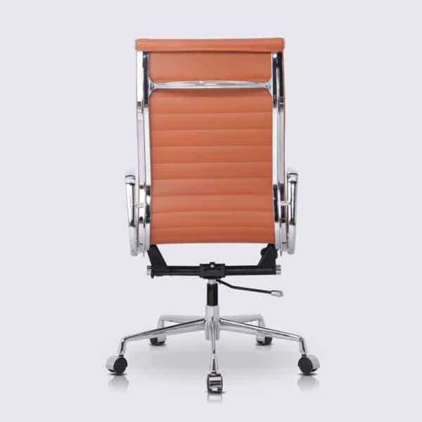 chaise de bureau cuir cognac camel design confortable ergonomique replica chaise eames ea119 avec roulette