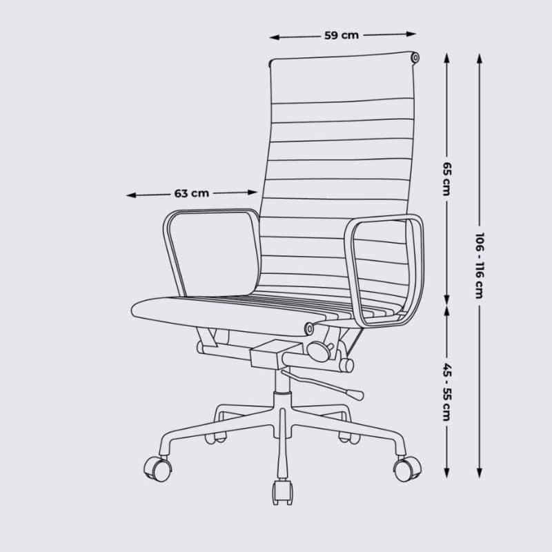 dimensions chaise de bureau scandinave cuir design confortable ergonomique replica chaise eames ea119 avec roulette