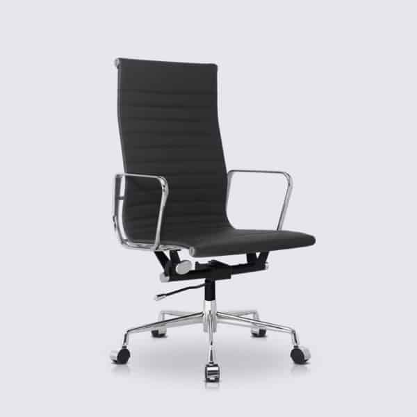 chaise de bureau scandinave cuir noir design confortable ergonomique replica chaise eames ea119 avec roulette