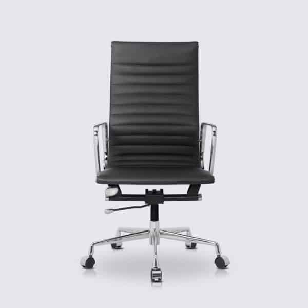 chaise de bureau scandinave cuir noir design confortable ergonomique replica chaise eames ea119