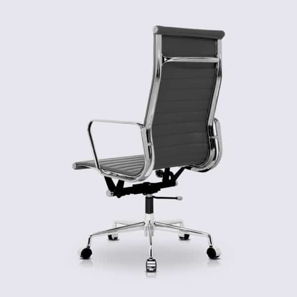 chaise de bureau scandinave cuir noir design confortable ergonomique imitation chaise eames ea119 avec roulette