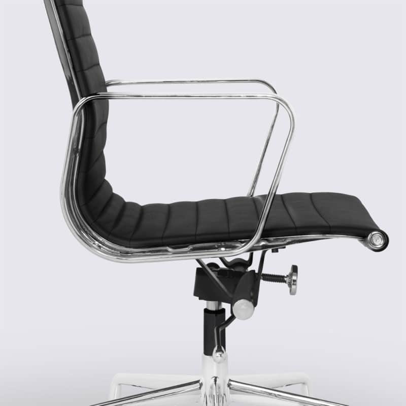 chaise de bureau scandinave cuir noir design confortable ergonomique réplique chaise eames ea119 avec roulette