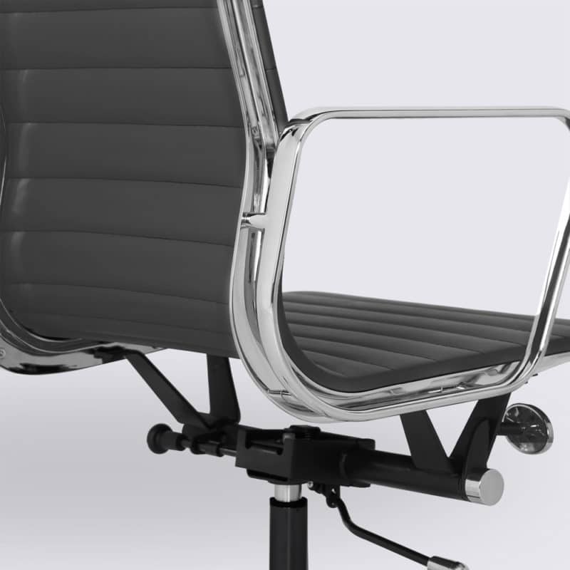 chaise de bureau scandinave cuir noir design confortable ajustable replica chaise eames ea119